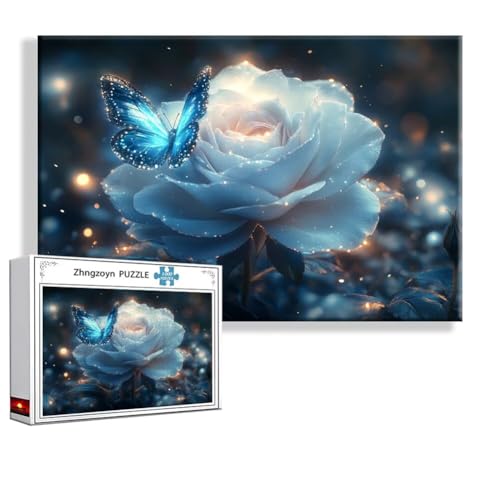 Puzzle 2000 Teile Blume, Puzzle Erwachsene Anspruchsvoll Jigsaw Schmetterling Groß XXL 100x70 cm, Klassische Impossible Jigsaw Art für Frauen Männer, Holzpuzzle für Deko Wohnzimmer Geschenke Q-9 von Zhngzoyn