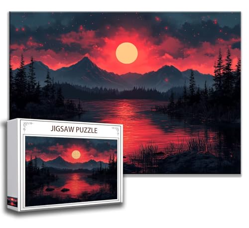 Puzzle 2000 Teile Gebirge Puzzle Erwachsene Anspruchsvoll, Holzpuzzle Jigsaw Puzzle Sonnenuntergang Puzzle Groß 100 x 70 cm Impossible Puzzle für Männer, Klassische Puzzles für Erwachsene Frauen O-2 von Zhngzoyn