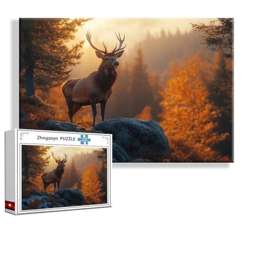 Puzzle 2000 Teile Hirsch, Puzzle Erwachsene Anspruchsvoll Jigsaw Tier Groß XXL 100 x 70 cm, Klassische Impossible Jigsaw Art für Frauen Männer, Holzpuzzle für Deko Wohnzimmer, Geschenke zu Ostern V-5 Puzzle 2000 Teile Hirsch, Puzzle Erwachsene Anspruchsvoll Jigsaw Tier Groß XXL 100 x 70 cm, Klassische Impossible Jigsaw Art für Frauen Männer, Holzpuzzle für Deko Wohnzimmer, Geschenke zu Ostern V-5 von Zhngzoyn