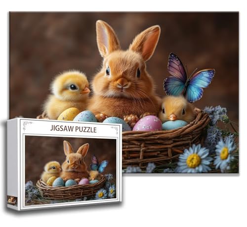 Puzzle 2000 Teile Kaninchen Puzzle Erwachsene Anspruchsvoll, Holzpuzzle Jigsaw Puzzle Schmetterling Puzzle Groß 100 x 70 cm Impossible Puzzle für Männer, Klassische Puzzles für Erwachsene Frauen E-9 von Zhngzoyn