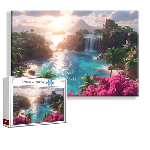 Puzzle 2000 Teile Landschaft, Puzzle Erwachsene Anspruchsvoll Jigsaw Blume Groß XXL 100x70 cm, Klassische Impossible Jigsaw Art für Frauen Männer, Holzpuzzle für Deko Wohnzimmer, Geschenke Ostern A-7 von Zhngzoyn