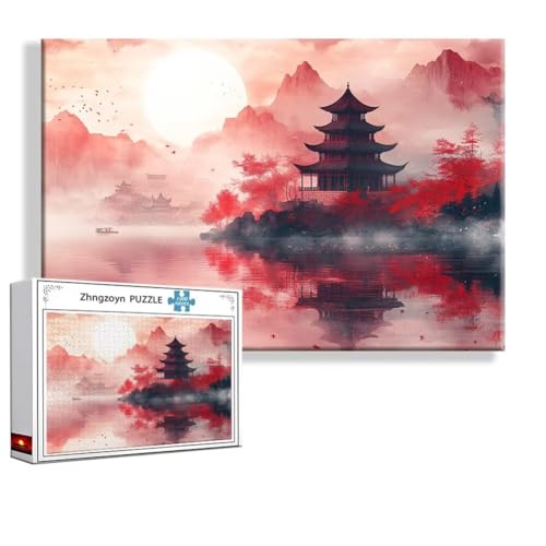 Puzzle 2000 Teile Landschaft, Puzzle Erwachsene Anspruchsvoll Jigsaw Sonnenuntergang Groß XXL 100 x 70 cm, Klassische Impossible Jigsaw Art für Frauen Männer, Holzpuzzle für Deko Wohnzimmer C-9 von Zhngzoyn