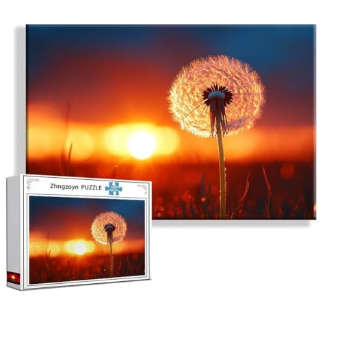 Puzzle 2000 Teile Löwenzahn, Puzzle Erwachsene Anspruchsvoll Jigsaw Landschaft Groß XXL 100x70 cm, Klassische Impossible Jigsaw Art für Frauen Männer, Holzpuzzle für Deko Wohnzimmer Geschenke X-5 von Zhngzoyn