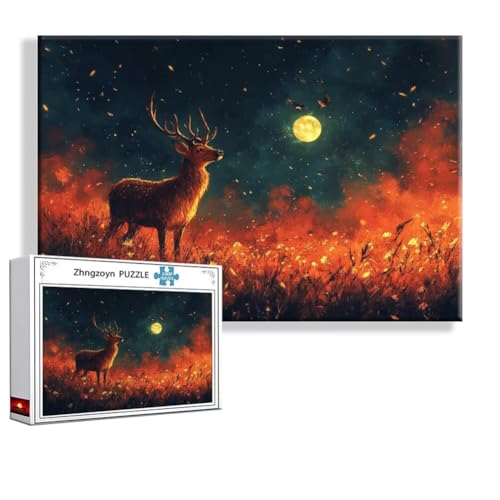 Puzzle 2000 Teile Mond, Puzzle Erwachsene Anspruchsvoll Jigsaw Hirsch Groß XXL 100 x 70 cm, Klassische Impossible Jigsaw Art für Frauen Männer, Holzpuzzle für Deko Wohnzimmer, Geschenke zu Ostern Y-4 Puzzle 2000 Teile Mond, Puzzle Erwachsene Anspruchsvoll Jigsaw Hirsch Groß XXL 100 x 70 cm, Klassische Impossible Jigsaw Art für Frauen Männer, Holzpuzzle für Deko Wohnzimmer, Geschenke zu Ostern Y-4 von Zhngzoyn