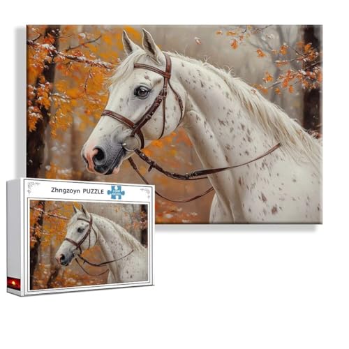 Puzzle 2000 Teile Pferd, Puzzle Erwachsene Anspruchsvoll Jigsaw Tier Groß XXL 100 x 70 cm, Klassische Impossible Jigsaw Art für Frauen Männer, Holzpuzzle für Deko Wohnzimmer, Geschenke zu Ostern N-1 von Zhngzoyn