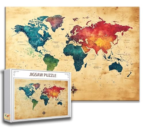 Puzzle 2000 Teile Retro Puzzle Erwachsene Anspruchsvoll, Holzpuzzle Jigsaw Puzzle Weltkarte Puzzle Groß XXL 100 x 70 cm Impossible Puzzle für Männer, Klassische Puzzles für Erwachsene Frauen V-0 Puzzle 2000 Teile Retro Puzzle Erwachsene Anspruchsvoll, Holzpuzzle Jigsaw Puzzle Weltkarte Puzzle Groß XXL 100 x 70 cm Impossible Puzzle für Männer, Klassische Puzzles für Erwachsene Frauen V-0 von Zhngzoyn