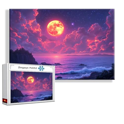 Puzzle 2000 Teile Sonnenuntergang, Puzzle Erwachsene Anspruchsvoll Jigsaw Landschaft Groß XXL 100 x 70 cm, Klassische Impossible Jigsaw Art für Frauen Männer, Holzpuzzle für Deko Wohnzimmer C-9 von Zhngzoyn