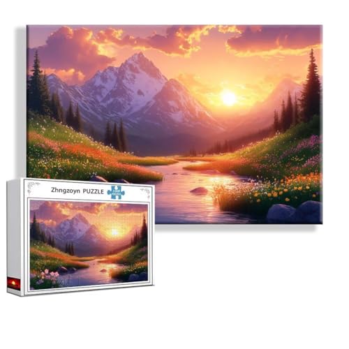 Puzzle 2000 Teile Sonnenuntergang, Puzzle Erwachsene Anspruchsvoll Jigsaw Landschaft Groß XXL 100 x 70 cm, Klassische Impossible Jigsaw Art für Frauen Männer, Holzpuzzle für Deko Wohnzimmer I-0 von Zhngzoyn