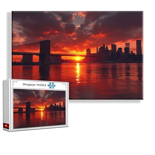 Puzzle 2000 Teile Sonnenuntergang, Puzzle Erwachsene Anspruchsvoll Jigsaw Landschaft Groß XXL 100 x 70 cm, Klassische Impossible Jigsaw Art für Frauen Männer, Holzpuzzle für Deko Wohnzimmer O-9 von Zhngzoyn