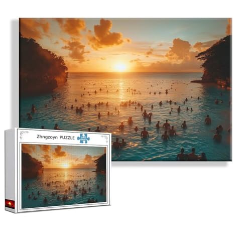 Puzzle 2000 Teile Sonnenuntergang, Puzzle Erwachsene Anspruchsvoll Jigsaw Landschaft Groß XXL 100 x 70 cm, Klassische Impossible Jigsaw Art für Frauen Männer, Holzpuzzle für Deko Wohnzimmer U-3 von Zhngzoyn