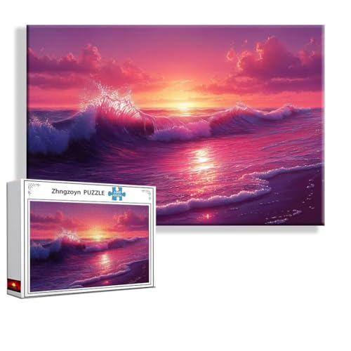 Puzzle 2000 Teile Sonnenuntergang, Puzzle Erwachsene Anspruchsvoll Jigsaw Ozean Groß XXL 100x70 cm, Klassische Impossible Jigsaw Art für Frauen Männer, Holzpuzzle für Deko Wohnzimmer Geschenke M-1 von Zhngzoyn
