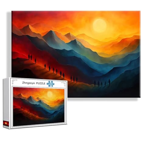 Puzzle 2000 Teile Sonnenuntergang, Puzzle Erwachsene Anspruchsvoll Jigsaw Traum Groß XXL 100x70 cm, Klassische Impossible Jigsaw Art für Frauen Männer, Holzpuzzle für Deko Wohnzimmer Geschenke F-3 von Zhngzoyn