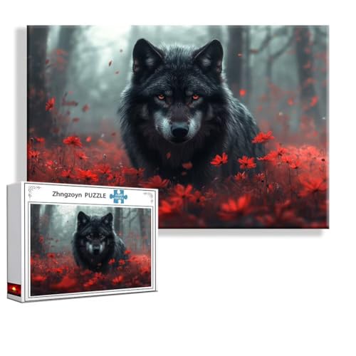 Puzzle 2000 Teile Wolf, Puzzle Erwachsene Anspruchsvoll Jigsaw Tier Groß XXL 100 x 70 cm, Klassische Impossible Jigsaw Art für Frauen Männer, Holzpuzzle für Deko Wohnzimmer, Geschenke zu Ostern K-5 von Zhngzoyn