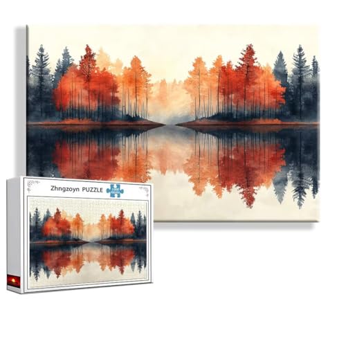 Puzzle 3000 Teile Abstrakt, Puzzle Erwachsene Anspruchsvoll Jigsaw Landschaft Groß XXL 120x80 cm, Klassische Impossible Jigsaw Art für Frauen Männer, Holzpuzzle für Deko Wohnzimmer Geschenke F-2 von Zhngzoyn