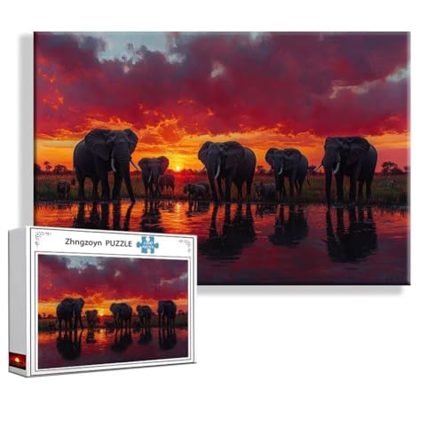 Puzzle 3000 Teile Elefant, Puzzle Erwachsene Anspruchsvoll Jigsaw Tier Groß XXL 120 x 80 cm, Klassische Impossible Jigsaw art für Frauen Männer, Holzpuzzle für Deko Wohnzimmer, Geschenke zu Ostern G-7 Puzzle 3000 Teile Elefant, Puzzle Erwachsene Anspruchsvoll Jigsaw Tier Groß XXL 120 x 80 cm, Klassische Impossible Jigsaw art für Frauen Männer, Holzpuzzle für Deko Wohnzimmer, Geschenke zu Ostern G-7 von Zhngzoyn