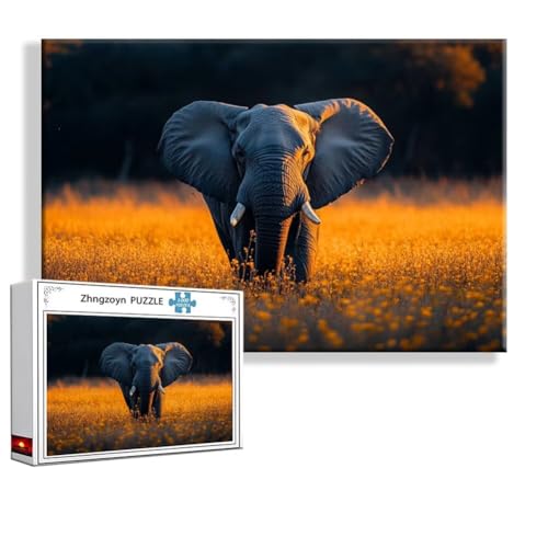 Puzzle 3000 Teile Elefant, Puzzle Erwachsene Anspruchsvoll Jigsaw Tier Groß XXL 120 x 80 cm, Klassische Impossible Jigsaw art für Frauen Männer, Holzpuzzle für Deko Wohnzimmer, Geschenke zu Ostern J-3 von Zhngzoyn