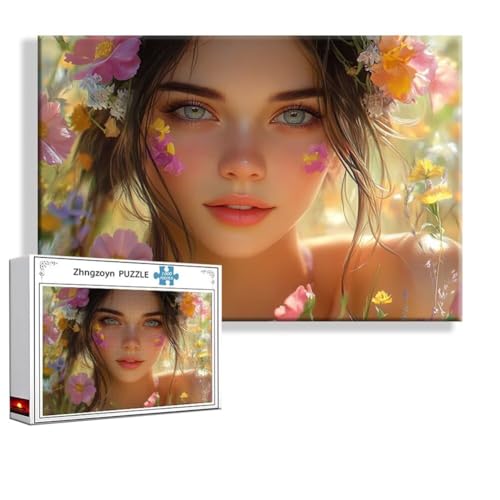 Puzzle 3000 Teile Frau, Puzzle Erwachsene Anspruchsvoll Jigsaw Blume Groß XXL 120 x 80 cm, Klassische Impossible Jigsaw Art für Frauen Männer, Holzpuzzle für Deko Wohnzimmer, Geschenke zu Ostern V-0 Puzzle 3000 Teile Frau, Puzzle Erwachsene Anspruchsvoll Jigsaw Blume Groß XXL 120 x 80 cm, Klassische Impossible Jigsaw Art für Frauen Männer, Holzpuzzle für Deko Wohnzimmer, Geschenke zu Ostern V-0 von Zhngzoyn