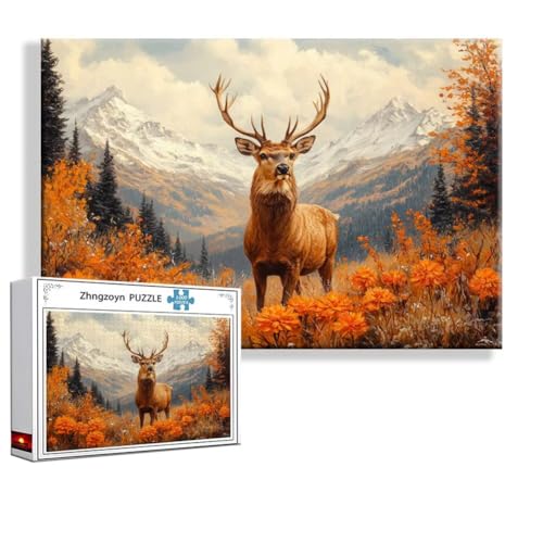 Puzzle 3000 Teile Hirsch, Puzzle Erwachsene Anspruchsvoll Jigsaw Tier Groß XXL 120 x 80 cm, Klassische Impossible Jigsaw Art für Frauen Männer, Holzpuzzle für Deko Wohnzimmer, Geschenke zu Ostern J-5 Puzzle 3000 Teile Hirsch, Puzzle Erwachsene Anspruchsvoll Jigsaw Tier Groß XXL 120 x 80 cm, Klassische Impossible Jigsaw Art für Frauen Männer, Holzpuzzle für Deko Wohnzimmer, Geschenke zu Ostern J-5 von Zhngzoyn