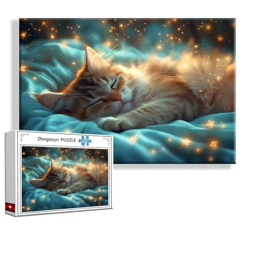 Puzzle 3000 Teile Katze, Puzzle Erwachsene Anspruchsvoll Jigsaw Tier Groß XXL 120 x 80 cm, Klassische Impossible Jigsaw Art für Frauen Männer, Holzpuzzle für Deko Wohnzimmer, Geschenke zu Ostern H-3 von Zhngzoyn