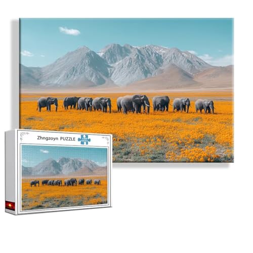 Puzzle 3000 Teile Landschaft, Puzzle Erwachsene Anspruchsvoll Jigsaw Elefant Groß XXL 120x80 cm, Klassische Impossible Jigsaw Art für Frauen Männer, Holzpuzzle für Deko Wohnzimmer Geschenke I-9 Puzzle 3000 Teile Landschaft, Puzzle Erwachsene Anspruchsvoll Jigsaw Elefant Groß XXL 120x80 cm, Klassische Impossible Jigsaw Art für Frauen Männer, Holzpuzzle für Deko Wohnzimmer Geschenke I-9 von Zhngzoyn