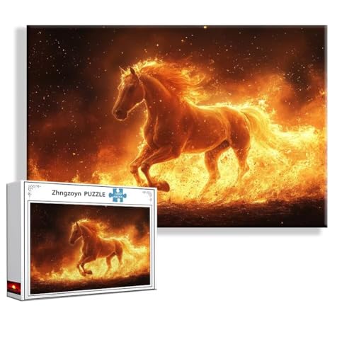 Puzzle 3000 Teile Pferd, Puzzle Erwachsene Anspruchsvoll Jigsaw Tier Groß XXL 120 x 80 cm, Klassische Impossible Jigsaw Art für Frauen Männer, Holzpuzzle für Deko Wohnzimmer, Geschenke zu Ostern A-6 von Zhngzoyn