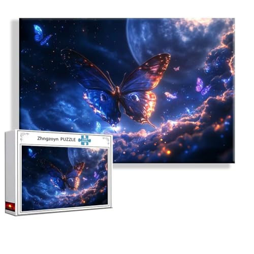 Puzzle 3000 Teile Schmetterling, Puzzle Erwachsene Anspruchsvoll Jigsaw Fantasie Groß XXL 120x80 cm, Klassische Impossible Jigsaw Art für Frauen Männer, Holzpuzzle für Deko Wohnzimmer Geschenke F-7 von Zhngzoyn