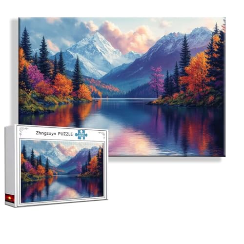 Puzzle 3000 Teile Schneeberg, Puzzle Erwachsene Anspruchsvoll Jigsaw Landschaft Groß XXL 120x80 cm, Klassische Impossible Jigsaw Art für Frauen Männer, Holzpuzzle für Deko Wohnzimmer Geschenke G-1 von Zhngzoyn