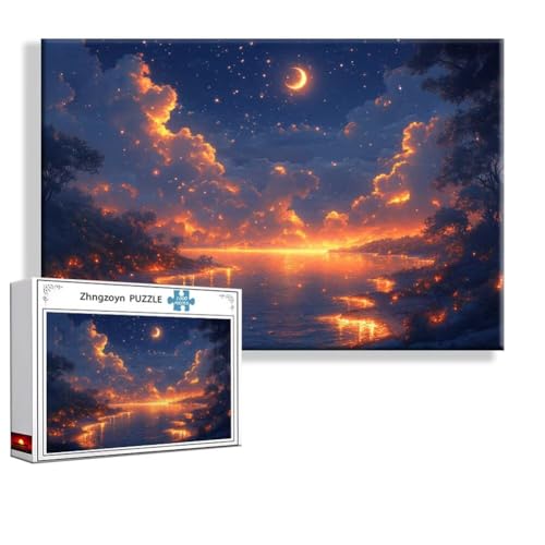 Puzzle 3000 Teile Sonnenuntergang, Puzzle Erwachsene Anspruchsvoll Jigsaw Fantasie Groß XXL 120x80 cm, Klassische Impossible Jigsaw Art für Frauen Männer, Holzpuzzle für Deko Wohnzimmer Geschenke X-8 von Zhngzoyn
