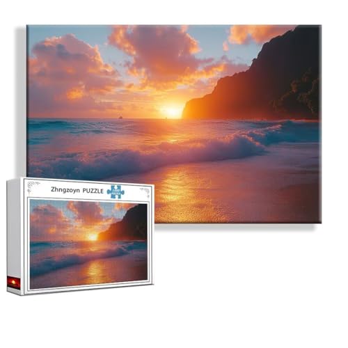 Puzzle 3000 Teile Sonnenuntergang, Puzzle Erwachsene Anspruchsvoll Jigsaw Strand Groß XXL 120x80 cm, Klassische Impossible Jigsaw Art für Frauen Männer, Holzpuzzle für Deko Wohnzimmer Geschenke N-1 Puzzle 3000 Teile Sonnenuntergang, Puzzle Erwachsene Anspruchsvoll Jigsaw Strand Groß XXL 120x80 cm, Klassische Impossible Jigsaw Art für Frauen Männer, Holzpuzzle für Deko Wohnzimmer Geschenke N-1 von Zhngzoyn