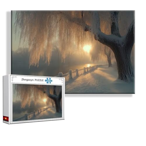 Puzzle 3000 Teile Sonnenuntergang, Puzzle Erwachsene Anspruchsvoll Jigsaw Winter Groß XXL 120x80 cm, Klassische Impossible Jigsaw Art für Frauen Männer, Holzpuzzle für Deko Wohnzimmer Geschenke D-1 von Zhngzoyn