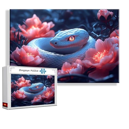 Puzzle 4000 Teile Schlange, Puzzle Erwachsene Anspruchsvoll Jigsaw Blume Groß XXL 140x87 cm, Klassische Impossible Jigsaw art für Frauen Männer, Holzpuzzle für Deko Wohnzimmer, Geschenke zu Ostern H-9 von Zhngzoyn
