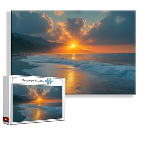 Puzzle 4000 Teile Sonnenuntergang, Puzzle Erwachsene Anspruchsvoll Jigsaw Strand Groß XXL 140x87 cm, Klassische Impossible Jigsaw Art für Frauen Männer, Holzpuzzle für Deko Wohnzimmer Geschenke H-8 Puzzle 4000 Teile Sonnenuntergang, Puzzle Erwachsene Anspruchsvoll Jigsaw Strand Groß XXL 140x87 cm, Klassische Impossible Jigsaw Art für Frauen Männer, Holzpuzzle für Deko Wohnzimmer Geschenke H-8 von Zhngzoyn