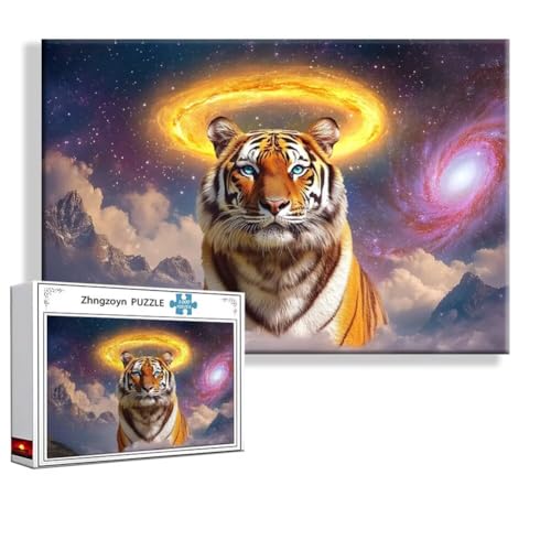 Puzzle 4000 Teile Tiger, Puzzle Erwachsene Anspruchsvoll Jigsaw Tier Groß XXL 140 x 87 cm, Klassische Impossible Jigsaw Art für Frauen Männer, Holzpuzzle für Deko Wohnzimmer, Geschenke zu Ostern O-8 Puzzle 4000 Teile Tiger, Puzzle Erwachsene Anspruchsvoll Jigsaw Tier Groß XXL 140 x 87 cm, Klassische Impossible Jigsaw Art für Frauen Männer, Holzpuzzle für Deko Wohnzimmer, Geschenke zu Ostern O-8 von Zhngzoyn