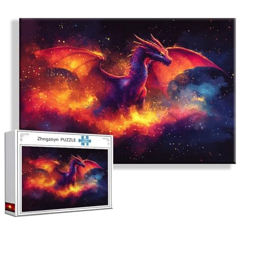 Puzzle 5000 Teile Drachen, Puzzle Erwachsene Anspruchsvoll Jigsaw Fantasie Groß XXL 156x105 cm, Klassische Impossible Jigsaw art für Frauen Männer, Holzpuzzle für Deko Wohnzimmer, Geschenke Ostern V-3 Puzzle 5000 Teile Drachen, Puzzle Erwachsene Anspruchsvoll Jigsaw Fantasie Groß XXL 156x105 cm, Klassische Impossible Jigsaw art für Frauen Männer, Holzpuzzle für Deko Wohnzimmer, Geschenke Ostern V-3 von Zhngzoyn