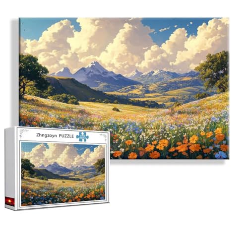 Puzzle 5000 Teile Frühling, Puzzle Erwachsene Anspruchsvoll Jigsaw Landschaft Groß XXL 156x105 cm, Klassische Impossible Jigsaw Art für Frauen Männer, Holzpuzzle für Deko Wohnzimmer Geschenke T-4 von Zhngzoyn