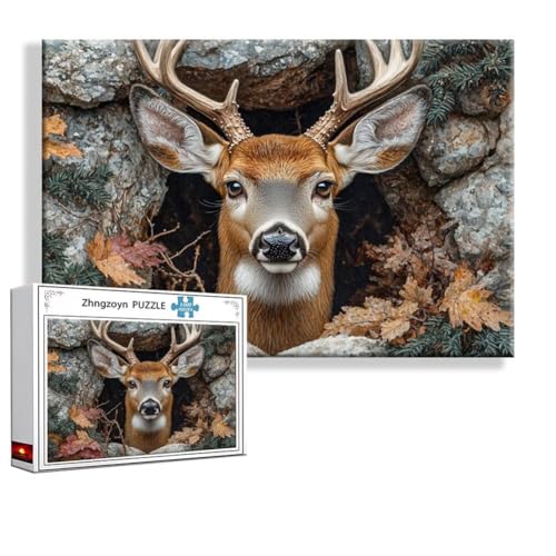 Puzzle 5000 Teile Hirsch, Puzzle Erwachsene Anspruchsvoll Jigsaw Tier Groß XXL 156 x 105 cm, Klassische Impossible Jigsaw art für Frauen Männer, Holzpuzzle für Deko Wohnzimmer, Geschenke zu Ostern M-5 Puzzle 5000 Teile Hirsch, Puzzle Erwachsene Anspruchsvoll Jigsaw Tier Groß XXL 156 x 105 cm, Klassische Impossible Jigsaw art für Frauen Männer, Holzpuzzle für Deko Wohnzimmer, Geschenke zu Ostern M-5 von Zhngzoyn