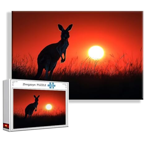 Puzzle 5000 Teile Känguru, Puzzle Erwachsene Anspruchsvoll Jigsaw Sonnenuntergang Groß XXL 156x105 cm, Klassische Impossible Jigsaw Art für Frauen Männer, Holzpuzzle für Deko Wohnzimmer Geschenke Z-9 Puzzle 5000 Teile Känguru, Puzzle Erwachsene Anspruchsvoll Jigsaw Sonnenuntergang Groß XXL 156x105 cm, Klassische Impossible Jigsaw Art für Frauen Männer, Holzpuzzle für Deko Wohnzimmer Geschenke Z-9 von Zhngzoyn