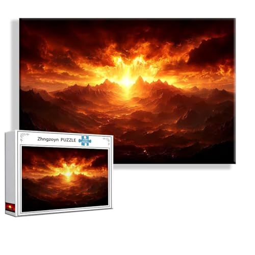 Puzzle 5000 Teile Landschaft, Puzzle Erwachsene Anspruchsvoll Jigsaw Sonnenuntergang Groß XXL 156 x 105 cm, Klassische Impossible Jigsaw Art für Frauen Männer, Holzpuzzle für Deko Wohnzimmer H-8 von Zhngzoyn