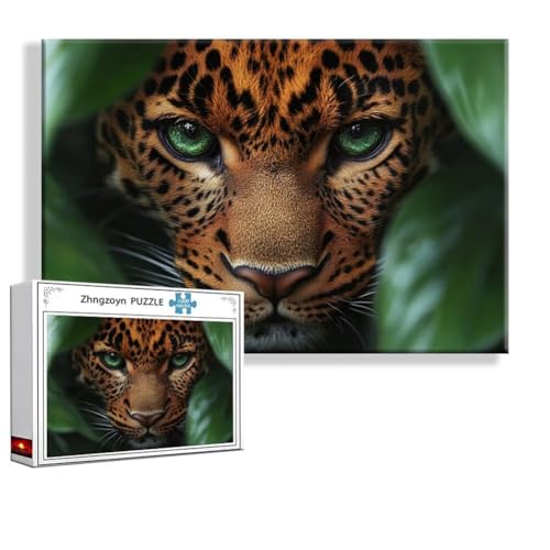 Puzzle 5000 Teile Leopard, Puzzle Erwachsene Anspruchsvoll Jigsaw Tier Groß XXL 156x105 cm, Klassische Impossible Jigsaw Art für Frauen Männer, Holzpuzzle für Deko Wohnzimmer, Geschenke zu Ostern M-5 von Zhngzoyn