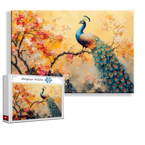 Puzzle 5000 Teile Pfau, Puzzle Erwachsene Anspruchsvoll Jigsaw Tier Groß XXL 156 x 105 cm, Klassische Impossible Jigsaw Art für Frauen Männer, Holzpuzzle für Deko Wohnzimmer, Geschenke zu Ostern A-1 Puzzle 5000 Teile Pfau, Puzzle Erwachsene Anspruchsvoll Jigsaw Tier Groß XXL 156 x 105 cm, Klassische Impossible Jigsaw Art für Frauen Männer, Holzpuzzle für Deko Wohnzimmer, Geschenke zu Ostern A-1 von Zhngzoyn