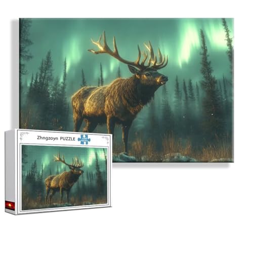 Puzzle Aurora Hirsch 3000 Teile Groß XXL 120 x 80 cm, Jigsaw art Impossible Erwachsene Anspruchsvoll, DIY Klassische Jigsaw Erwachsene, Junge, Mädchen, Geschicklichkeitsspiel für Die Ganze Familie I-7 von Zhngzoyn