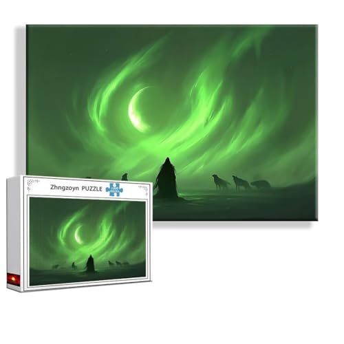 Puzzle Aurora Landschaft 1000 Teile Groß XXL 75 x 50 cm, Jigsaw Art Impossible Erwachsene Anspruchsvoll, Klassische Jigsaw Erwachsene, Junge, Mädchen, Geschicklichkeitsspiel für Die Ganze Familie N-6 von Zhngzoyn