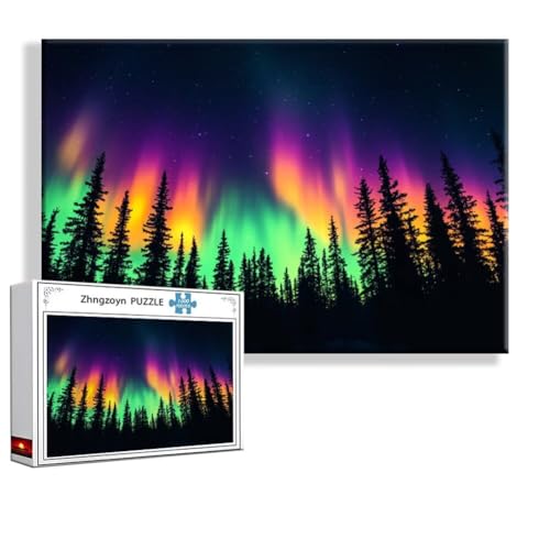 Puzzle Aurora Landschaft 2000 Teile Groß XXL 100 x 70 cm, Jigsaw art Impossible Erwachsene Anspruchsvoll, Klassische Jigsaw Erwachsene, Junge, Mädchen, Geschicklichkeitsspiel für Die Ganze Familie Z-4 von Zhngzoyn