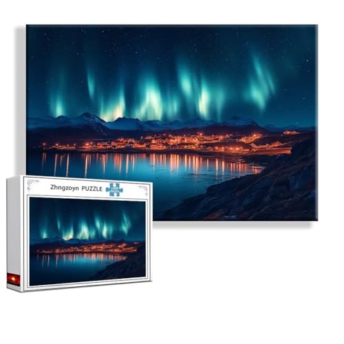 Puzzle Aurora Landschaft 2000 Teile Groß XXL 100 x 70 cm, Jigsaw art Impossible Erwachsene Anspruchsvoll, Klassische Jigsaw Erwachsene, Junge, Mädchen, Geschicklichkeitsspiel für Die Ganze Familie H-6 von Zhngzoyn