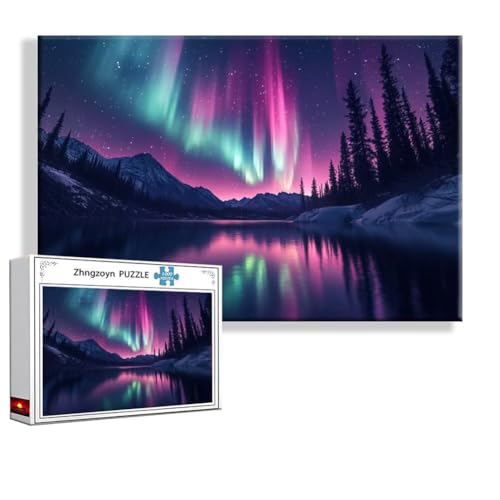 Puzzle Aurora Landschaft 2000 Teile Groß XXL 100 x 70 cm, Jigsaw art Impossible Erwachsene Anspruchsvoll, Klassische Jigsaw Erwachsene, Junge, Mädchen, Geschicklichkeitsspiel für Die Ganze Familie Y-1 von Zhngzoyn
