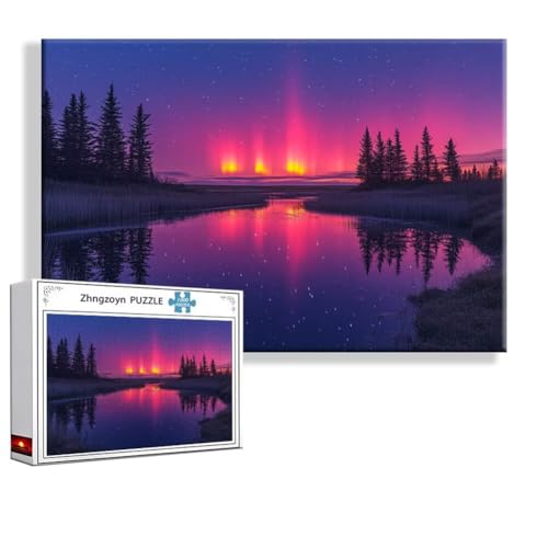 Puzzle Aurora Landschaft 3000 Teile Groß XXL 120 x 80 cm, Jigsaw art Impossible Erwachsene Anspruchsvoll, Klassische Jigsaw Erwachsene, Junge, Mädchen, Geschicklichkeitsspiel für Die Ganze Familie A-9 von Zhngzoyn