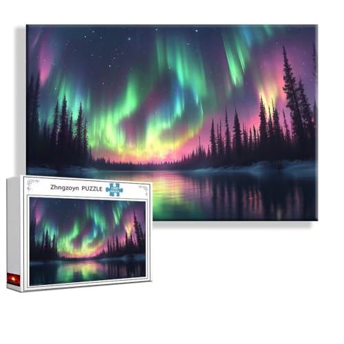 Puzzle Aurora Landschaft 3000 Teile Groß XXL 120 x 80 cm, Jigsaw art Impossible Erwachsene Anspruchsvoll, Klassische Jigsaw Erwachsene, Junge, Mädchen, Geschicklichkeitsspiel für Die Ganze Familie Q-6 von Zhngzoyn