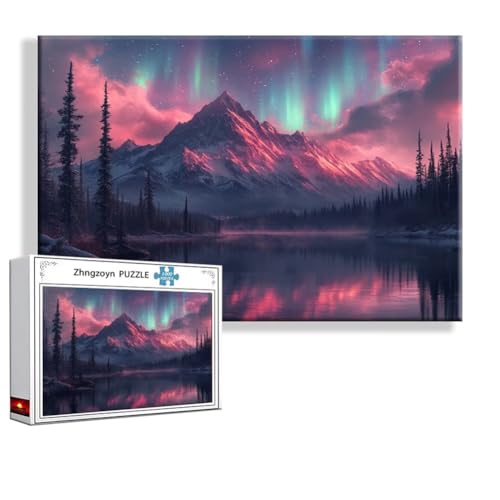 Puzzle Aurora Landschaft 3000 Teile Groß XXL 120 x 80 cm, Jigsaw art Impossible Erwachsene Anspruchsvoll, Klassische Jigsaw Erwachsene, Junge, Mädchen, Geschicklichkeitsspiel für Die Ganze Familie U-2 von Zhngzoyn