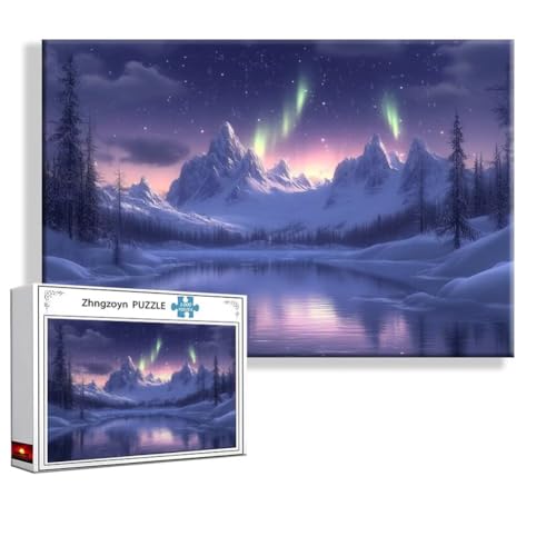 Puzzle Aurora Landschaft 3000 Teile Groß XXL 120 x 80 cm, Jigsaw art Impossible Erwachsene Anspruchsvoll, Klassische Jigsaw Erwachsene, Junge, Mädchen, Geschicklichkeitsspiel für Die Ganze Familie V-1 von Zhngzoyn