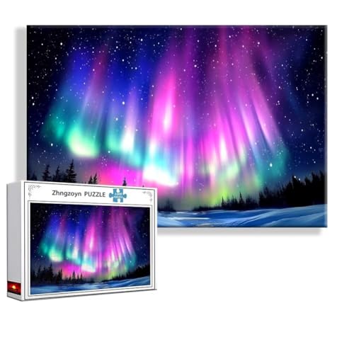 Puzzle Aurora Nordlicht 5000 Teile Groß XXL 156 x 105 cm, Jigsaw art Impossible Erwachsene Anspruchsvoll, Klassische Jigsaw Erwachsene, Junge, Mädchen, Geschicklichkeitsspiel für Die Ganze Familie Y-7 von Zhngzoyn